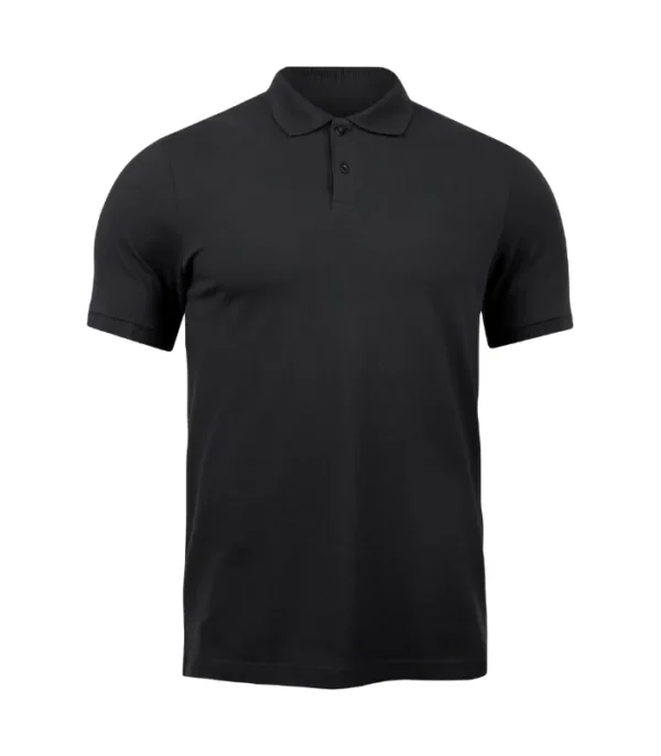 Single Jersey Knitted Cotton Polo - Black