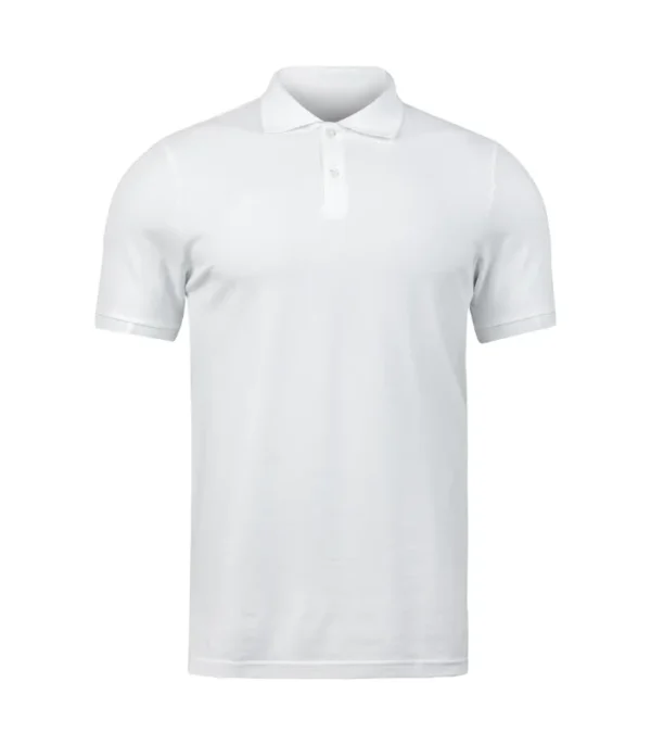 Single Jersey Knitted Cotton Polo – White